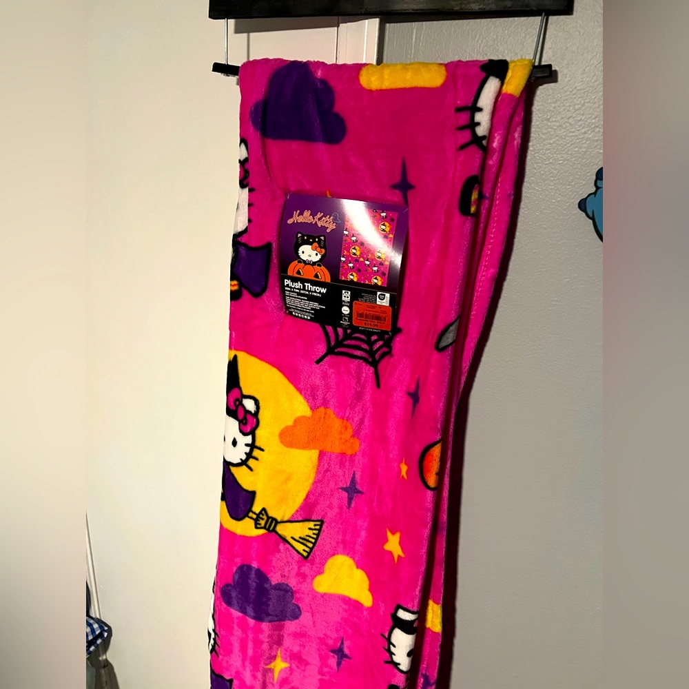 Hello Kitty Bright Pink witch Halloween throw